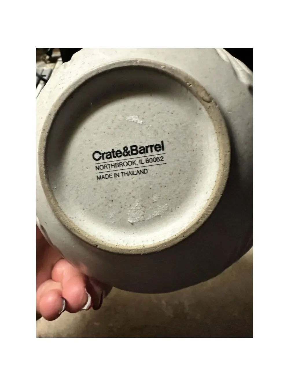 Crate & Barrel White Trees Stoneware Food Mixing Bowl Snowflakes Pine Trees